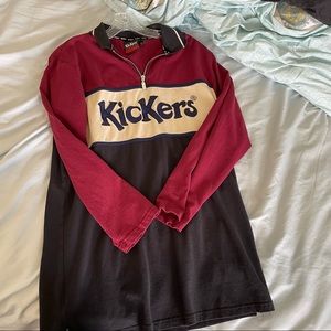 Kickers zip up long sleeve T-shirt dress size M